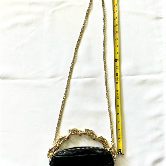 Genuine Leather Black and Gold Handbag Stella Bianca Italy - Picture 14 of 17